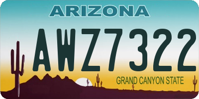 AZ license plate AWZ7322