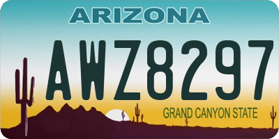 AZ license plate AWZ8297