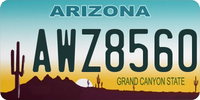 AZ license plate AWZ8560