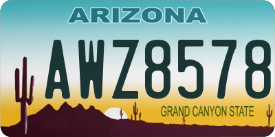 AZ license plate AWZ8578
