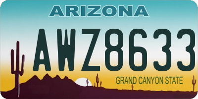 AZ license plate AWZ8633