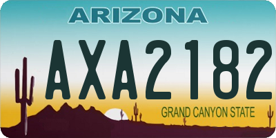 AZ license plate AXA2182