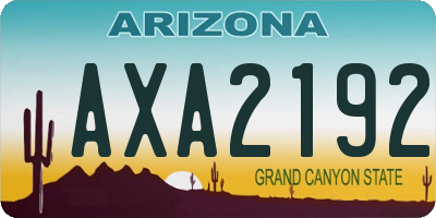 AZ license plate AXA2192