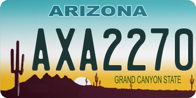 AZ license plate AXA2270