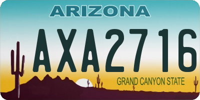 AZ license plate AXA2716