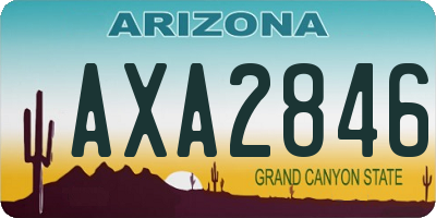 AZ license plate AXA2846