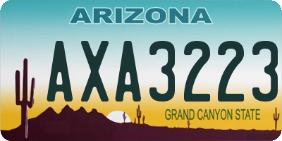 AZ license plate AXA3223