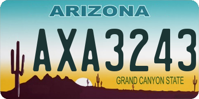 AZ license plate AXA3243