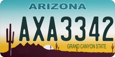 AZ license plate AXA3342