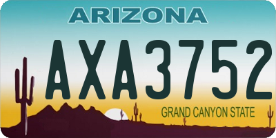 AZ license plate AXA3752