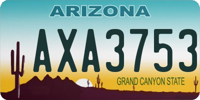 AZ license plate AXA3753