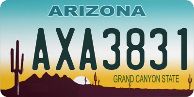 AZ license plate AXA3831
