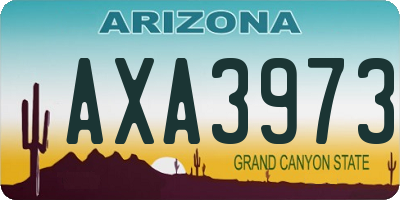 AZ license plate AXA3973