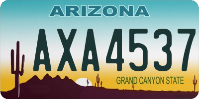AZ license plate AXA4537