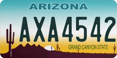 AZ license plate AXA4542