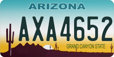 AZ license plate AXA4652