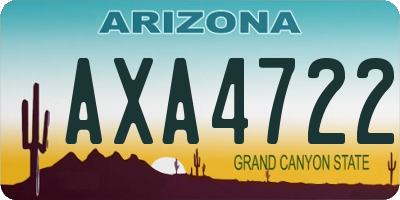 AZ license plate AXA4722