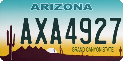 AZ license plate AXA4927