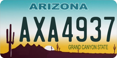 AZ license plate AXA4937