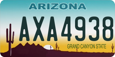 AZ license plate AXA4938