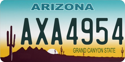 AZ license plate AXA4954