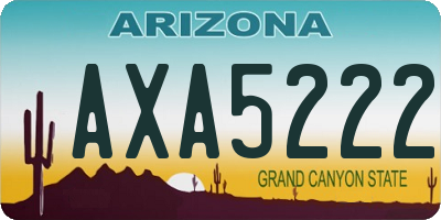 AZ license plate AXA5222