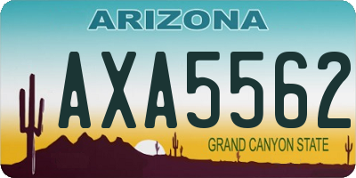 AZ license plate AXA5562