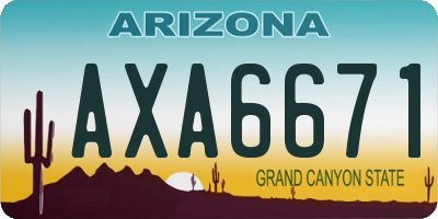 AZ license plate AXA6671
