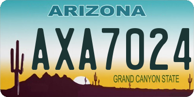 AZ license plate AXA7024