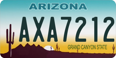 AZ license plate AXA7212