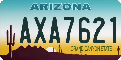 AZ license plate AXA7621