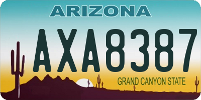 AZ license plate AXA8387