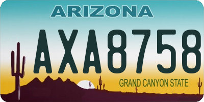 AZ license plate AXA8758