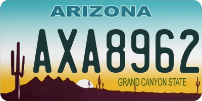 AZ license plate AXA8962