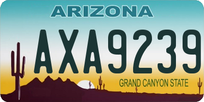 AZ license plate AXA9239