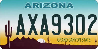 AZ license plate AXA9302