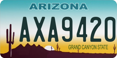 AZ license plate AXA9420