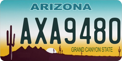 AZ license plate AXA9480