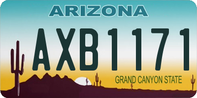 AZ license plate AXB1171