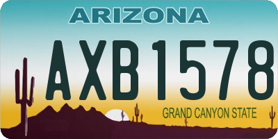 AZ license plate AXB1578
