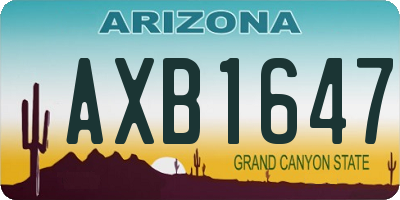 AZ license plate AXB1647