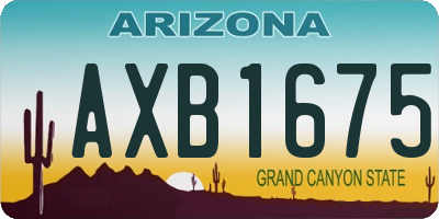 AZ license plate AXB1675