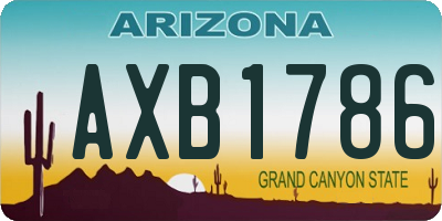 AZ license plate AXB1786