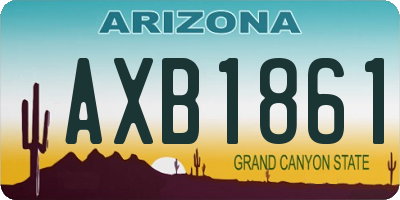 AZ license plate AXB1861