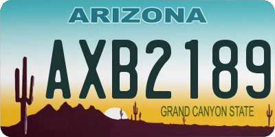 AZ license plate AXB2189