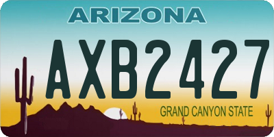 AZ license plate AXB2427
