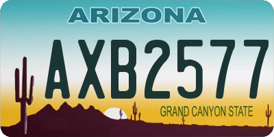 AZ license plate AXB2577