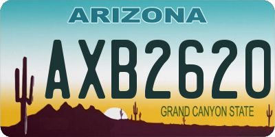 AZ license plate AXB2620