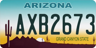 AZ license plate AXB2673
