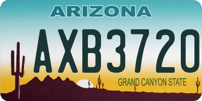AZ license plate AXB3720